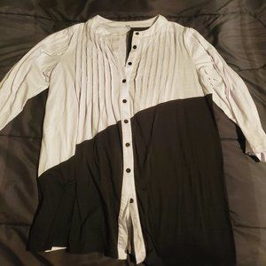 xl color block top black/white